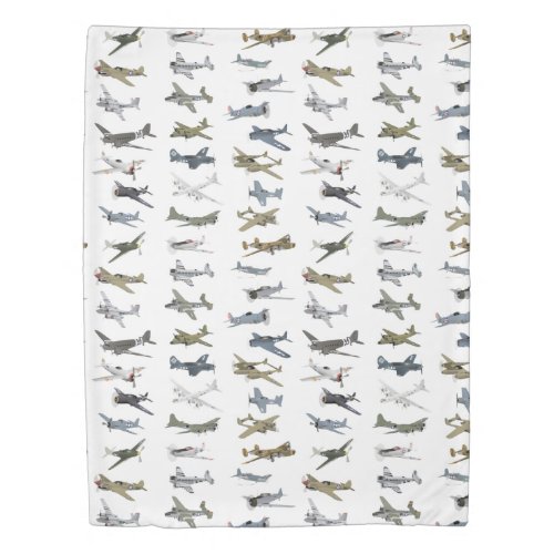 Various American WW2 Airplanes Duvet Cover