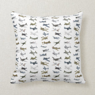 Various American WW2 Airplanes Throw Pillow
