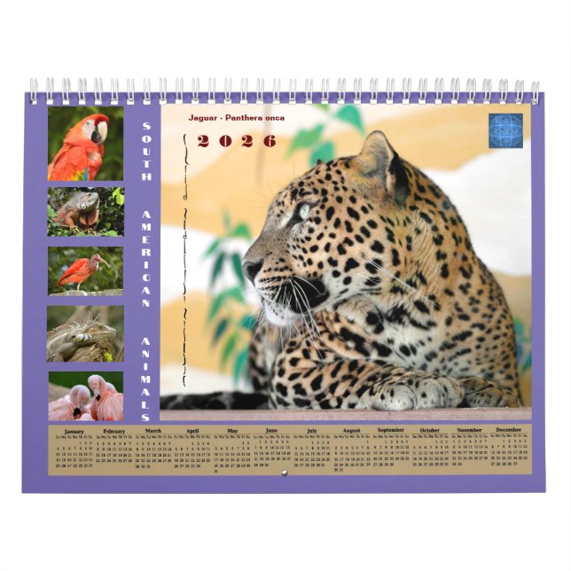 Various animals of South America Calendar (Cover)