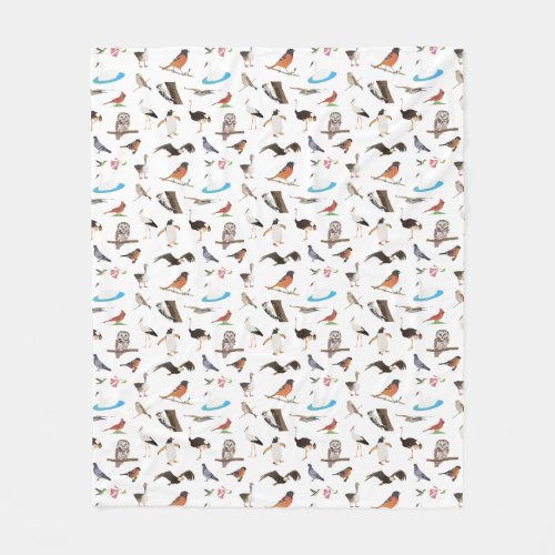 Various Birds Fleece Blanket