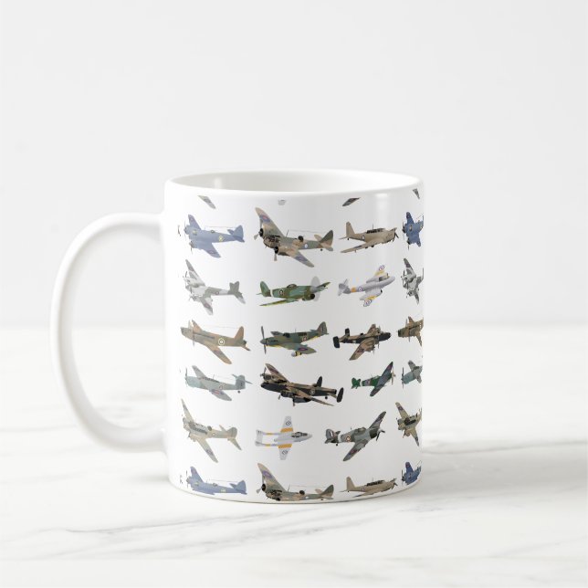 Various British WW2 Airplanes Coffee Mug (Left)