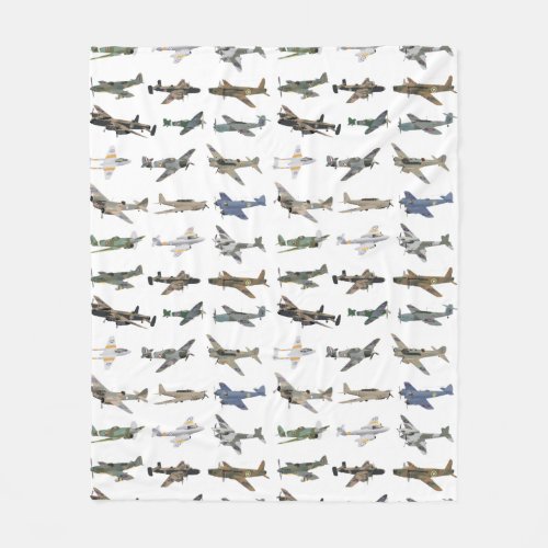 Various British WW2 Airplanes  Fleece Blanket