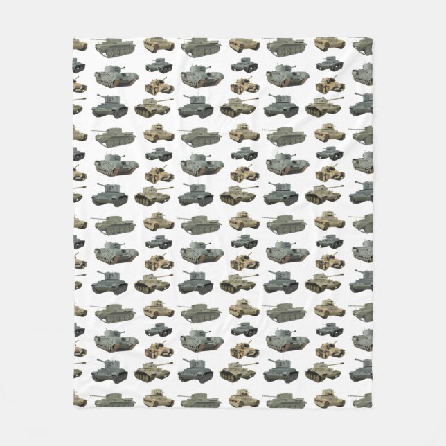 Various British WW2 Tanks Fleece Blanket (Front)