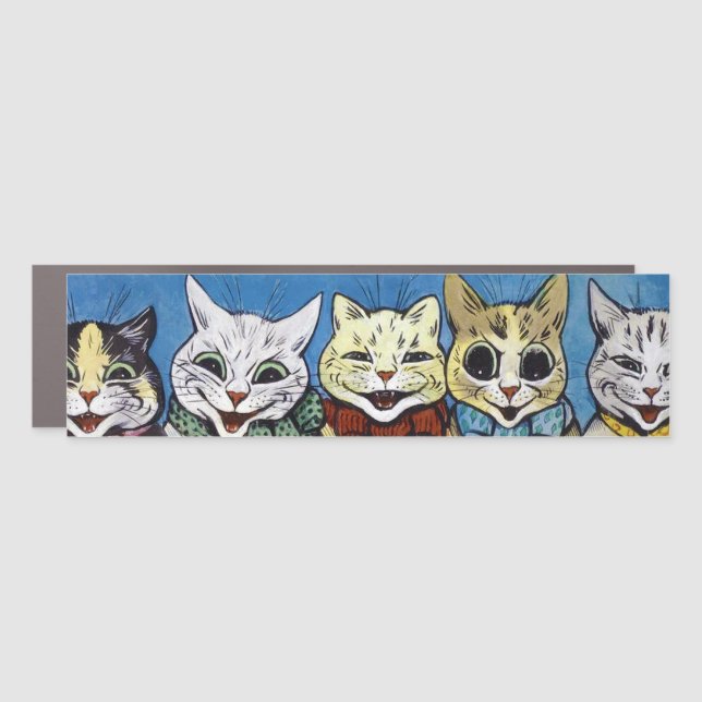 Various Cats Looking Out, Louis Wain Car Magnet (Front)