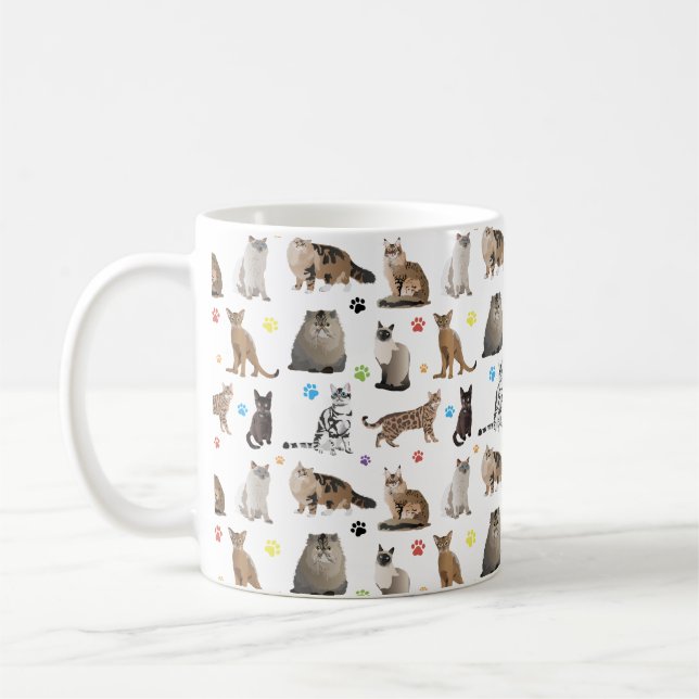 Various Cats Pattern Coffee Mug (Left)