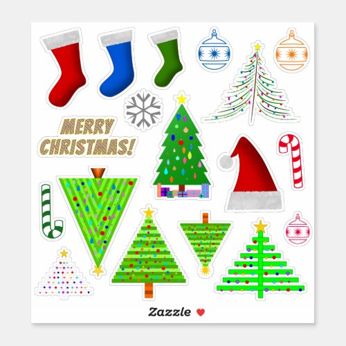 Various Christmas Themed Symbols Sticker