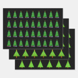 [ Thumbnail: Various Christmas Tree Representations Wrapping Paper Sheets ]