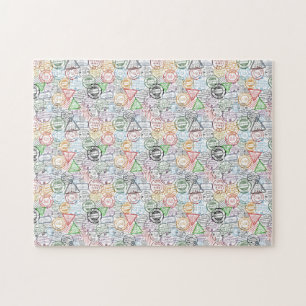 Various cities retro postal markings pattern jigsaw puzzle
