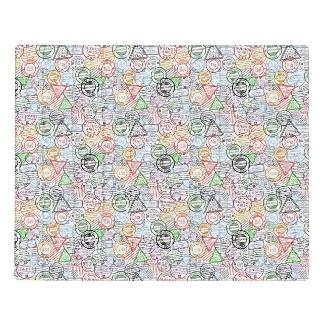 Various cities retro postal markings pattern jigsaw puzzle (Puzzle Horizontal)