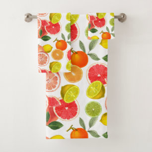 Various Citrus Fruits Bath Towel Set