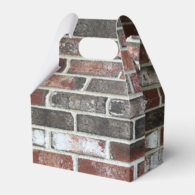 various color brick wall pattern favor boxes (Front Side)