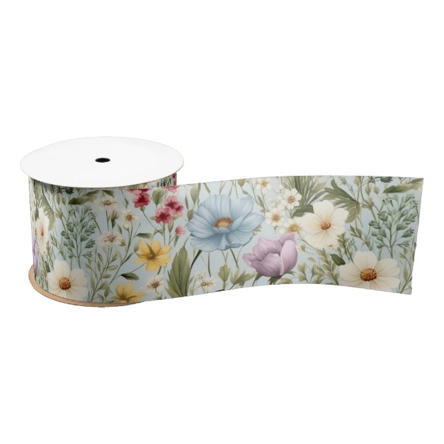 Various colored wildflower satin ribbon (Spool)