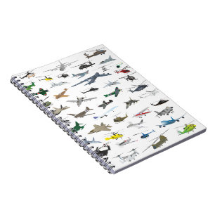 Various Colorful Airplanes and Helicopters Notebook