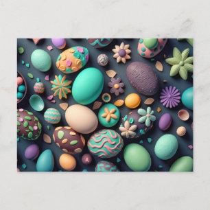 Various Colorful Delicious Easter Eggs Postcard