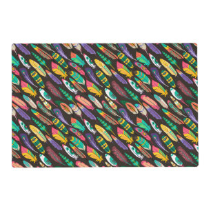 Various colorful feathers pattern placemat