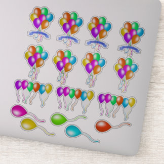 Various Colorful Festive Balloons Multiple Colors Sticker