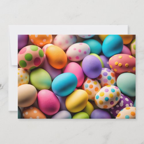 Various Colorful Happy Easter Eggs Holiday Card