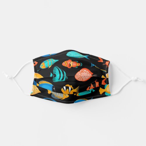 Various colorful tropical fish pattern adult cloth face mask