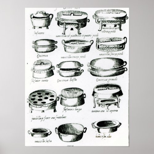 Various Cooking Vessels 1570 Poster