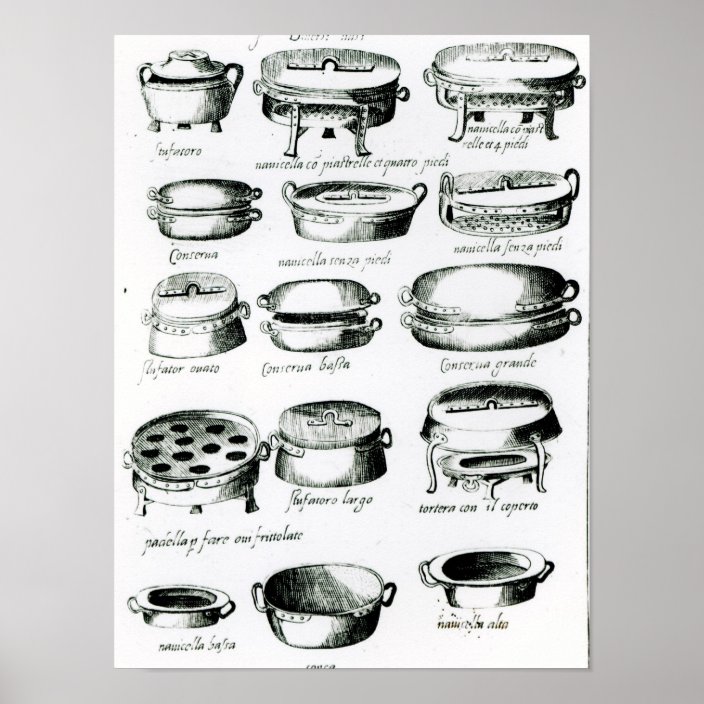 various-cooking-vessels-1570-poster-zazzle