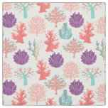Various corals deep sea plants pattern  fabric