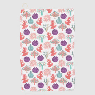 Various corals deep sea plants pattern golf towel
