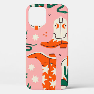 Various cowboy boots pattern iPhone 12 case