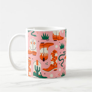 Various cowboy boots pattern coffee mug