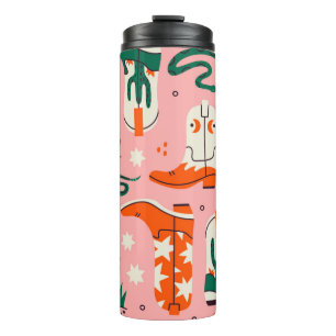 Various cowboy boots pattern thermal tumbler