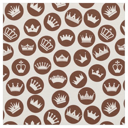 Various crowns brown pattern fabric