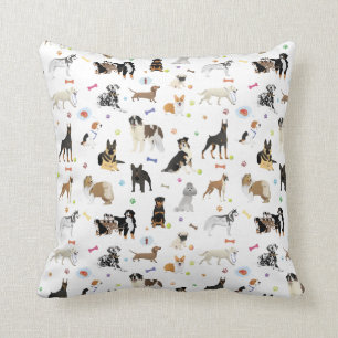 Various Dogs Pattern Throw Pillow