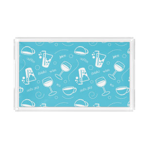Various drinks acrylic tray