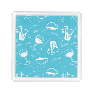 Various drinks acrylic tray