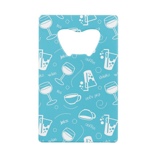 Various drinks credit card bottle opener (Front)