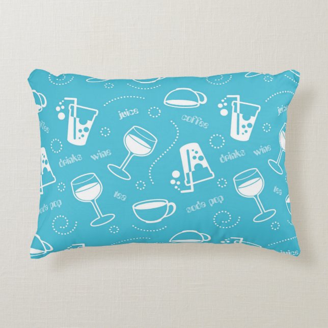 Various drinks decorative pillow (Front)