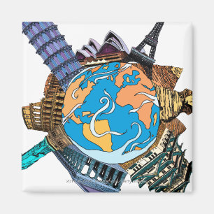 Various famous places of the world magnet