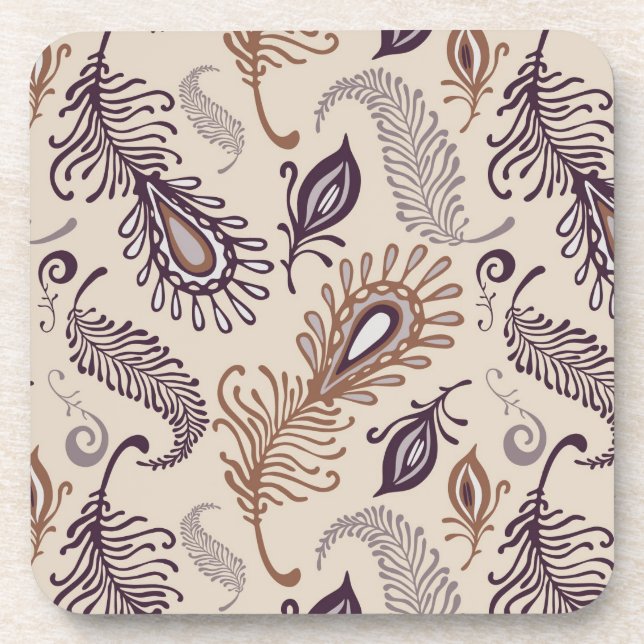 Various Feather Pattern Drink Coaster (Front)