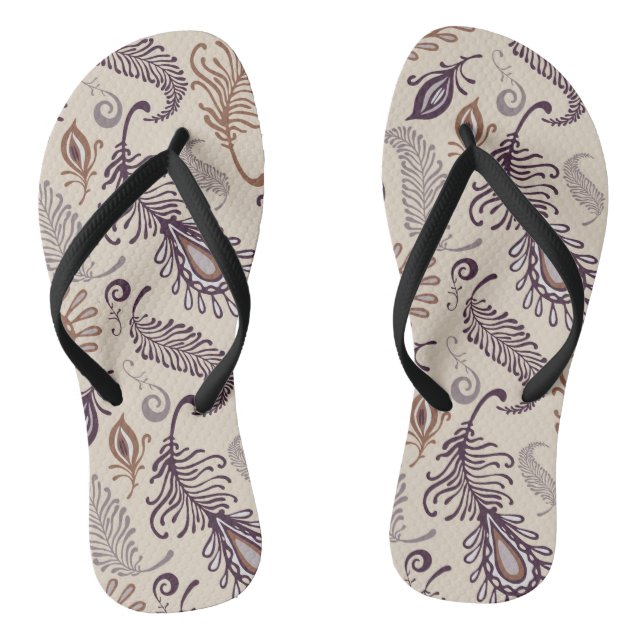 Various Feather Pattern Flip Flops (Footbed)