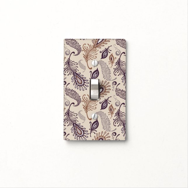 Various Feather Pattern Light Switch Cover (In Situ)