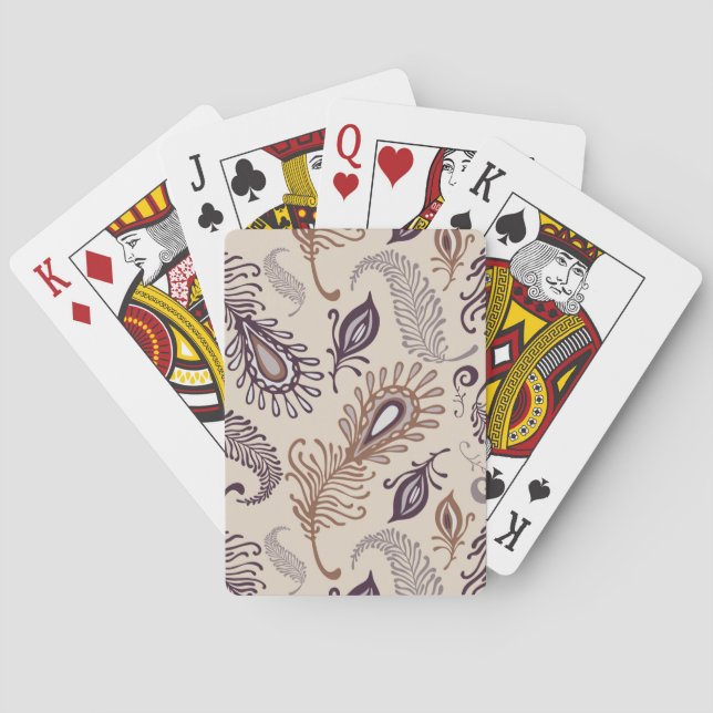 Various Feather Pattern Poker Cards (Back)