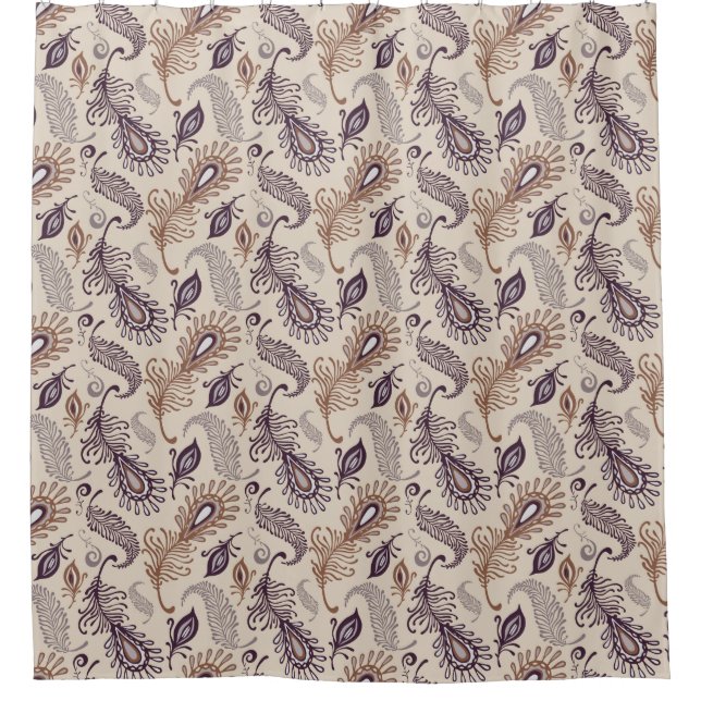 Various Feather Pattern Shower Curtain (Front)