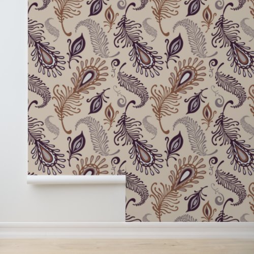Various Feather Pattern Wallpaper
