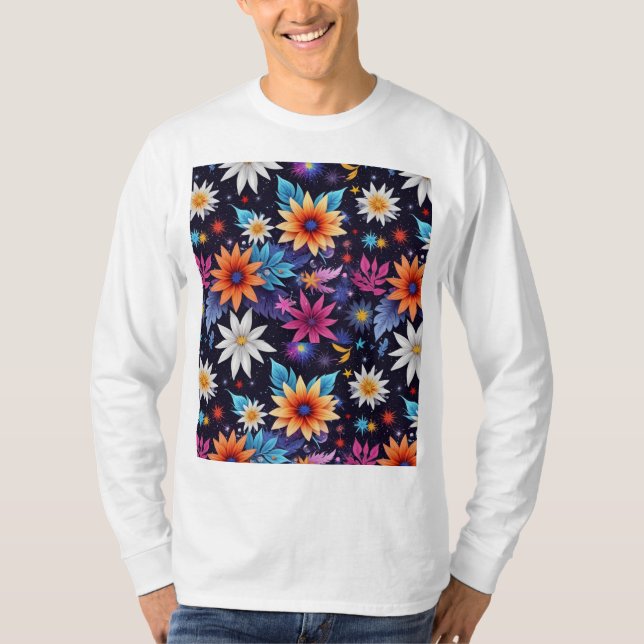 Various Flowersin Shades Pattern-24192 T-Shirt (Front)