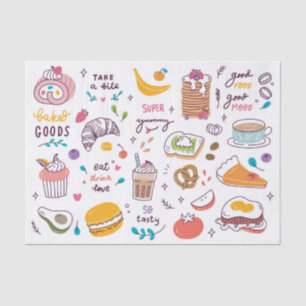 Various Food and Drink Tissue Paper