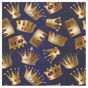 Various gold crowns pattern fabric