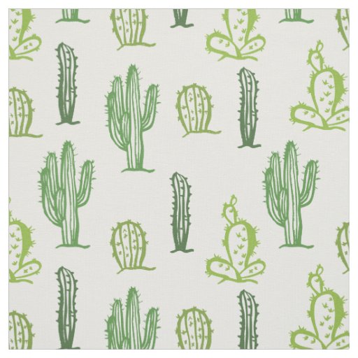 Various green cacti pattern  fabric