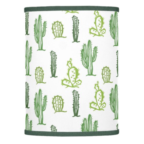 Various green cacti pattern lamp shade