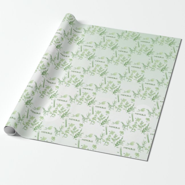 Various Herbs Design Wrapping Paper