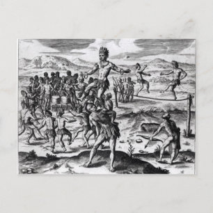 Various Indian Games, from 'Americae' Postcard