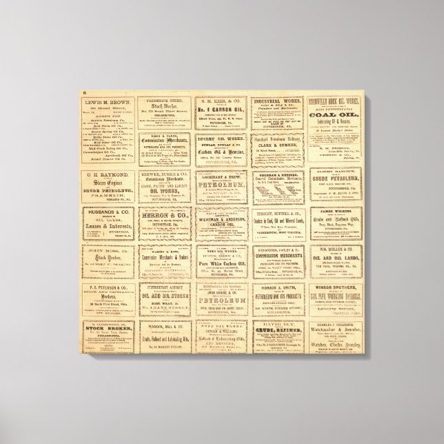 Various oil advertisements canvas print (Front)